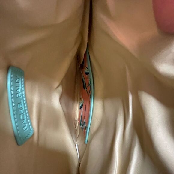 Rachel Pally Paradise foldable Clutch bag Coral Zipper Mint Teal FabFitFun NEW - Picture 7 of 7